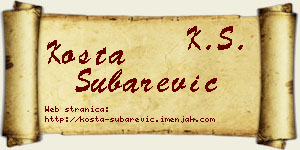 Kosta Šubarević vizit kartica